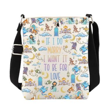 Imagem de FUSTMW Jas-mine Princess Bolsa tiracolo de desenho animado fã de filmes Magic Genie Lamp Sling Bucket Bag com alça ajustável, Bolsa C para lâmpada