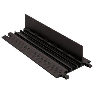 Imagem de Guard Dog GD3X75-ST-B/B Protetor de cabo de poliuretano resistente de 3 canais de perfil baixo com rampa padrão, tampa preta com rampa preta, 91 cm de comprimento, 35 cm de largura, 3 cm de altura