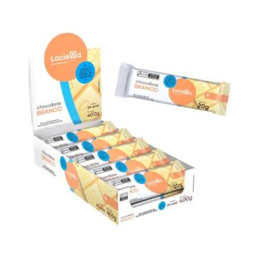 Imagem de Kit com 20 Tabletes de Chocolate Branco Zero Açúcar de 20g cada - Laciella