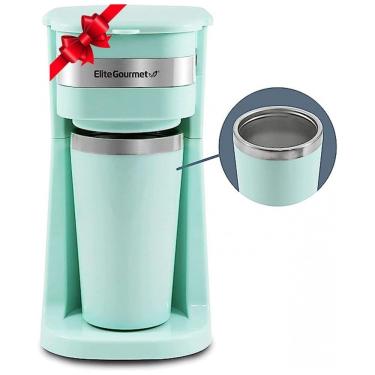 Imagem de Cafeteira Elétrica Compacta com Caneca Térmica para Viagem 400 mL, Elite Gourmet EHC113M 110V 600W, Verde Hortelã