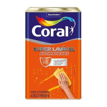 Imagem de Tinta Acrílica Coral Superlavável Antimanchas 18L, Gelo