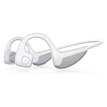 Imagem de HHWKSJ Fones de ouvido de condução óssea, fones de ouvido abertos com microfones, fones de ouvido de cancelamento de ruído para ciclismo de academia de direção (Color : A)