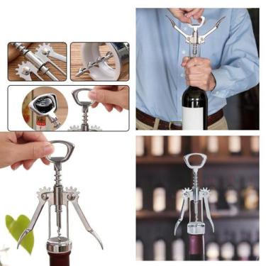 Imagem de Abridor De Vinho E Cerveja Multiuso Saca Rolhas Bebidas Aço - Lar Pres