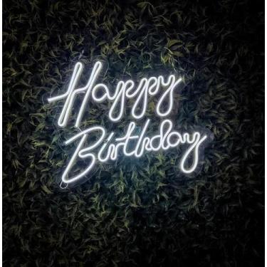 Imagem de Letreiro Led Neon Luminoso Happy Birthday Feliz Aniversário - CNC Soro
