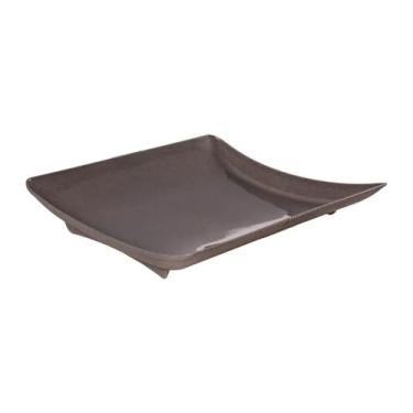 Imagem de Travessa Quadrada 330ml Multiuso Para Servir Molhos Porções Salgados Petisco Food Truck (Cinza)