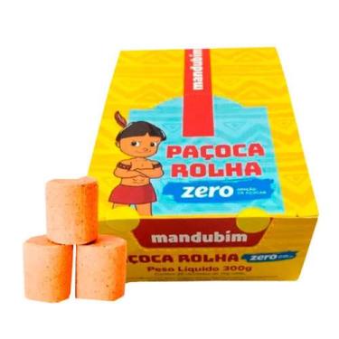 Imagem de Paçoca Rolha Zero Açúcar Mandubim (Cx c/ 20 un de 15g)