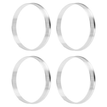 Imagem de INFINAUTO Anéis centralizados no cubo da roda do carro OD 69,6 mm para ID 67,1 mm Eixo central de rodas com absorção de choque Hubrings liga de alumínio tom prateado durável