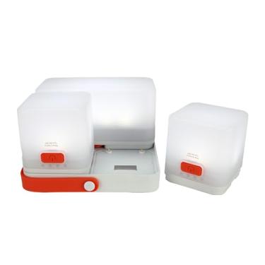 Imagem de LuminAID Lanternas Trio Solar Cube Com Carregador De Telefone - Lâmpada Led Para Acampamento, Caminhada E Viagem - Luz De Emergência Para Quedas De Energia, Furacões, Kits De Sobrevivência