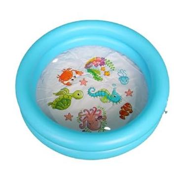 Imagem de Mini Piscina Banheira Infantil 40 Litros Fundo Do Mar AZUL Inflável e Resistente