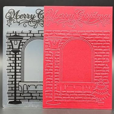 Imagem de Pasta de plástico em relevo, tamanho A6, cartão de Natal, papel de fundo, artesanato, impressões texturizadas de plástico para fazer cartões, scrapbooking