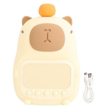 Imagem de Alarme da Noite da Noite, Design Fofo de Capmbara, Iluminação Suave, Configurações de Dupla Alarme e Recarregável USB, Lâmpada Noturna Escassa para Residências para o Berçário do