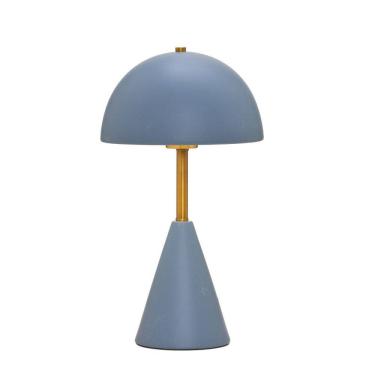 Imagem de Luminária de Mesa Abajur em Cerâmica Azul e Dourado 41cm 1E27 15405-PL