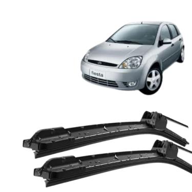 Imagem de Par Palheta Limpador Parabrisa em Silicone Compatível com Fiesta Rocan2002 2003 2004 Tipo Gancho Durável