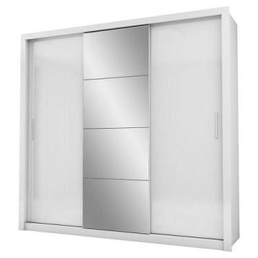 Imagem de Guarda Roupa Casal Paula Glass Branco - CARIOCA MÓVEIS