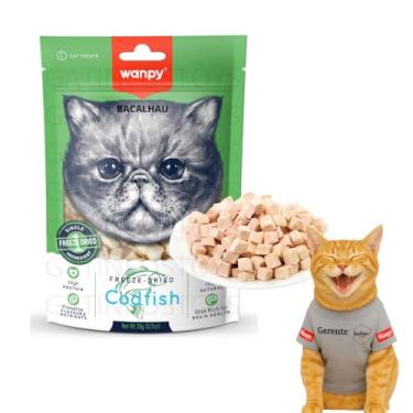 Imagem de Petisco Liofilizado para Gatos Bacalhau 40g 100% Natural Rico em Proteínas Sem Conservantes