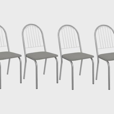 Imagem de Kit 4 Cadeiras de Metal Noruega Clássico