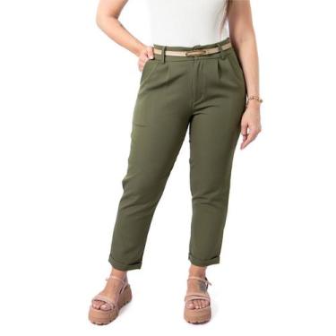 Imagem de Calça Alfaiataria Skinny Barra Italiana Mom Cós Alto Casual - Swiss Bo