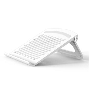 Imagem de Suporte para laptop Suporte dobrável para laptop, suporte de resfriamento de plástico portátil para laptops de até 17" Elevador para laptop(Branco)