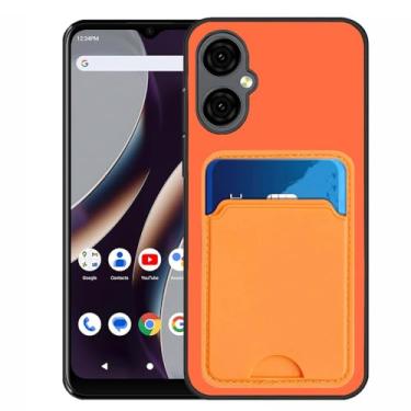 Imagem de Covthch Capa para celular BLU G64 BLU G64 G1010WW BLU G64 2024 6,8 polegadas [2 em 1 capa carteira com suporte de cartão de crédito borracha de silicone slim fit fina] - laranja