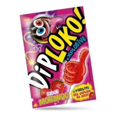 Imagem de Kit c/ 6 Pirulito Dip Loko Po Explode Na Boca 11g- Morango - Danilla F
