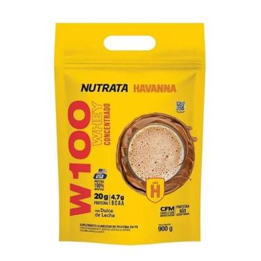 Imagem de Whey W100 Concentrado Refil 900gr Nutrata, Doce de leite havanna