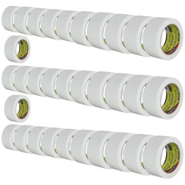 Imagem de Caixa De Fita Crepe 48mm x 50m Adelbras Mask 710 Rolo Largo Pintura Ma