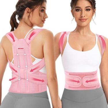 Imagem de Corretor de postura Back Brace Abismat para mulheres rosa - M