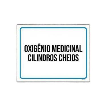 Imagem de Placa Oxigênio Medicinal Cilindros Cheios 18X23 5Un - Sinalizo.Com