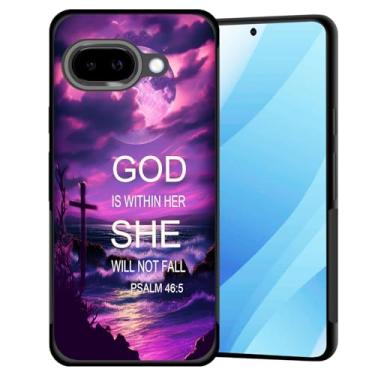 Imagem de BFUKVOU Capa para Pixel 9a, policarbonato rígido + TPU macio, antiderrapante, ultrafina, capa protetora à prova de choque para Google Pixel 9a 6,3 polegadas 2025, versículos da Bíblia Salmo 46:5 praia