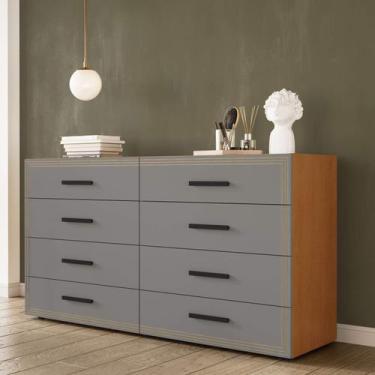 Imagem de Cômoda com 8 Gavetas 150cm 240829 Linha Valência Politorno Móveis, Fre