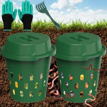 Imagem de Pacote com 2 unidades do Worm Composter TOP XIAN Inground para jardim 