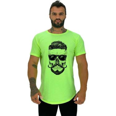 Imagem de Camiseta Longline MXD Conceito Stylish Skull Masculina-Masculino