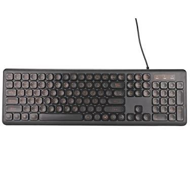 Imagem de Teclado chinês, 108 teclas USB com fio confortável, sensação à mão, baixo ruído, bilíngue, chinês e inglês, para casa e escritório
