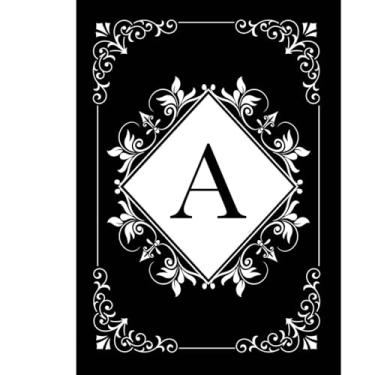 Imagem de Briarwood Lane Monograma preto e branco, bandeira de jardim dupla face