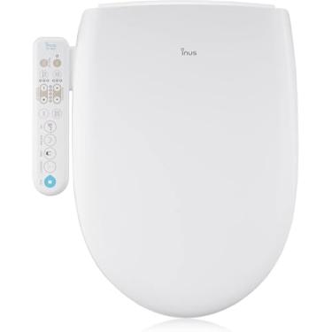Imagem de Inus Assento sanitário para bidê aquecido elétrico N22 alongado, água quente, assento de vaso sanitário de luxo com água aquecida inteligente com modo infantil, secador de ar, autolimpante, sem