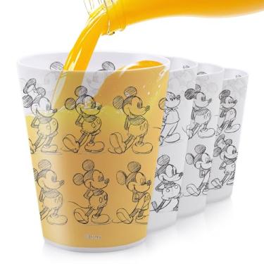 Imagem de Copos de plástico reutilizáveis Disney – Pacote com 4 copos de plástico de 473 ml com desenhos Mickey, Stitch, Pooh ou Disney100 – Sem BPA, empilháveis, copos seguros para lava-louças, para água, suco