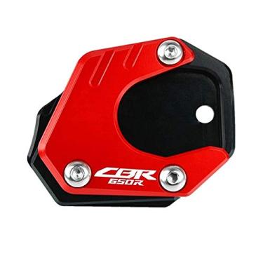 Imagem de Acc-Creativity Suporte de pé de motocicleta com ampliador lateral para placa de extensão compatível com Honda CBR650R CB650R 2019-2020 (vermelho)