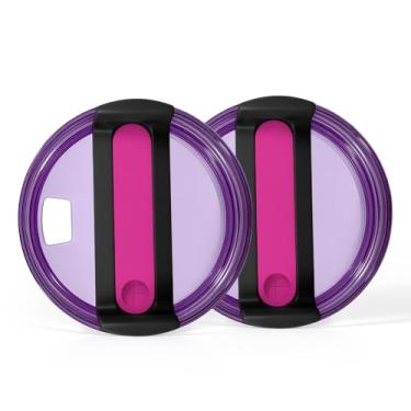 Imagem de BAISHIDA Substituição de tampa de copo de 1,134 g, pacote com 2, adequado para copo de viagem Stanley, seguro para lava-louças, livre de BPA, material ABS, diâmetro interno de 10 cm