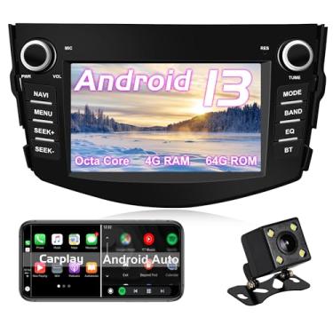 Imagem de Navegação GPS multimídia automotivo para Toyota RAV4 2006-2012 Double Din Android 12 Auto Radio Stereo CarPlay suporta vídeo 4K (Rádio) (leitor de DVD, 7 polegadas, Octa Core 4 GB RAM 64 GB ROM)