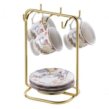 Imagem de Suporte Xícaras Pires De Café Dourado Future 1124dd