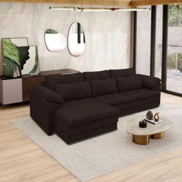 Imagem de Sofá Retrátil Manual Sala de Estar Nolan Bipartido 297cm Conforto Prem