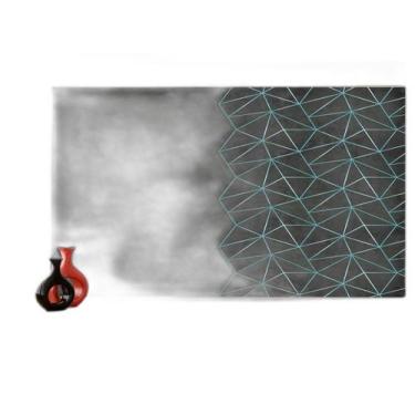 Imagem de Papel De Parede Concreto Linhas Azul Turquesa 3,5M Kkt272 - Você Decor