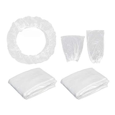 Imagem de X AUTOHAUX 5 em 1 capa de banco de plástico universal capa de volante capa de freio de mão conjunto de capa de câmbio para carro