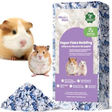 Imagem de mini&moe Roupa de cama para hamster: livre de poeira e absorção de umidade, papel natural para animais de estimação pequenos - para porquinhos-da-índia, hamsters e coelhos, 12 litros