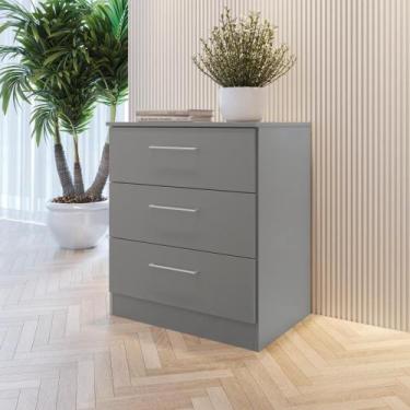 Imagem de Mesa de Cabeceira Kappesberg 3 Gavetas Cinza Sagrado 65cm x 45cm