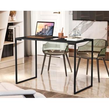 Imagem de Escrivaninha Mesa Industrial 90cm Tampo MDP com Pés de Metal Ideal para Home Office Quarto e Escritório Compacto (Preto/Preto)