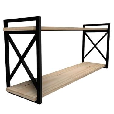 Imagem de Prateleira Industrial Suspensa 20x60, Organizadora Livros Decorações em Salas, Cozinhas, Lavanderia(Prateleira 20x80cm 2° Linha)