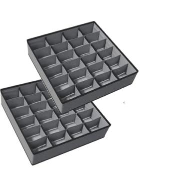 Imagem de Kit 02 Organizadores De Gavetas Multiúso Calcinha Sutia Cueca Gravata Meia Joias(Org.Kit Cinza)