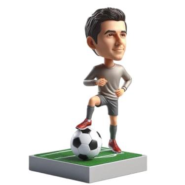 Imagem de Bobblehead de jogador de futebol feito à mão com bola da sua foto, ótimo presente para aficionados de futebol, lembrança exclusiva do campo e exibição da paixão