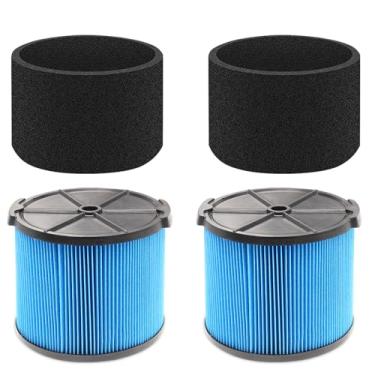 Imagem de Kit de substituição de filtro VF3500 para aspiradores de pó molhado/seco Ridgid de 3 a 4,5 galões – Inclui filtros VF3500, mangas de filtro de espuma 26643, substitui WD4050 WD3050 WD4080 WD4522